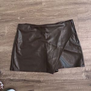 Leather skort